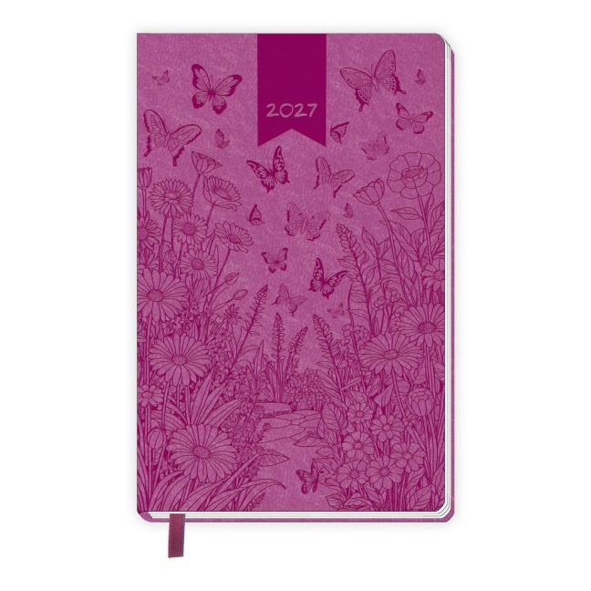 TRÖTSCH - Taschenkalender A6 Soft Touch Schmetterlinge 2027 - 