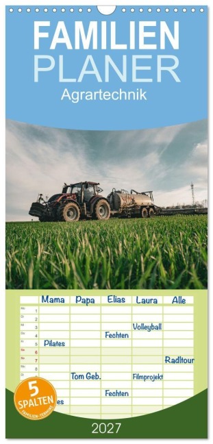Familienplaner 2027 - Agrartechnik mit 5 Spalten (Wandkalender, 21 x 45 cm) CALVENDO - Simon Witt