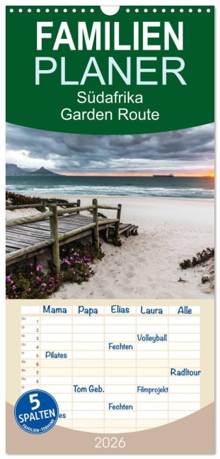 Familienplaner 2026 - Südafrika - Garden Route mit 5 Spalten (Wandkalender, 21 x 45 cm) CALVENDO - Frank Budenz