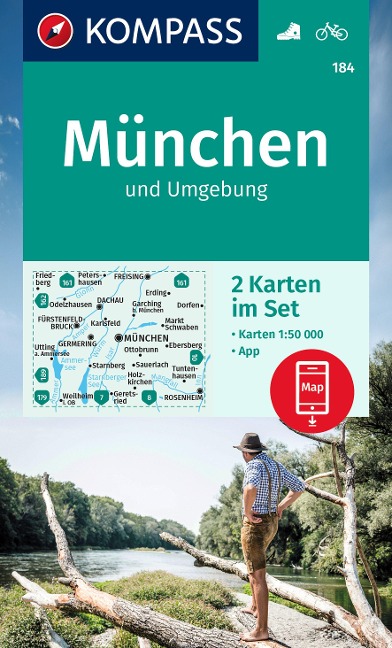 KOMPASS Wanderkarten-Set 184 München und Umgebung (2 Karten) 1:50.000 - 