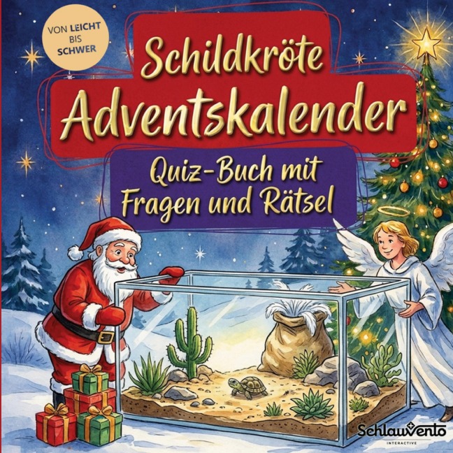 Schildkröte-Adventskalender: Quiz-Buch mit Fragen und Rätsel - Schlauvento Interactive