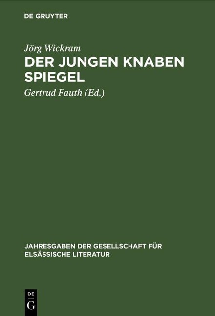 Der jungen Knaben Spiegel - Jörg Wickram
