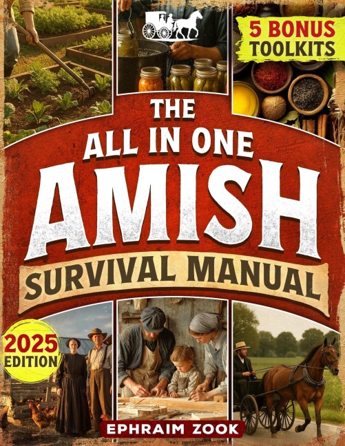 The All-In-One Amish Survival Manual: Break Free From Modern Society & Become 100% Self-Sufficient With DIY Projects, Homesteading, Canning, Off-Grid Living, Survival Skills & Herbal Home Remedies - Ryan Tucker