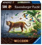 Cover-Bild zum Titel 'Ravensburger Puzzle 17514 - Tiger im Dschungel - 500 Teile Holzpuzzle mit stabilen, individuellen Puzzleteilen und kleinen Holzfiguren (Whimsies), für Kinder und Erwachsene ab 14 Jahren' von ''