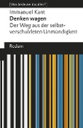 Cover-Bild zum Titel 'Denken wagen. Der Weg aus der selbstverschuldeten Unmündigkeit' von 'Immanuel Kant'