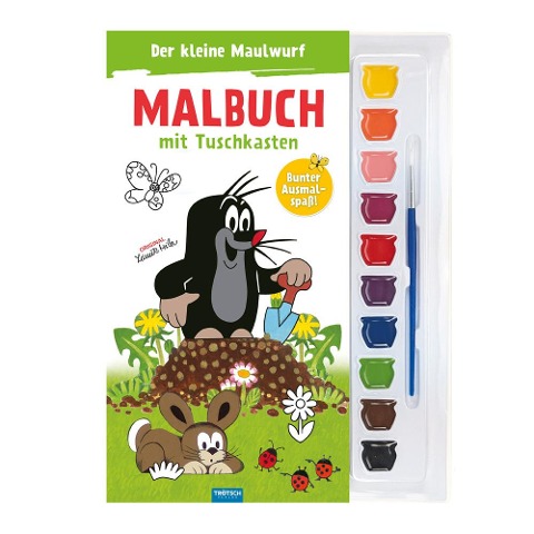 Trötsch Der kleine Maulwurf Malbuch mit Tuschkasten - 