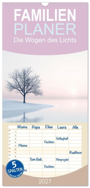 Familienplaner 2027 - Die Wogen des Lichts mit 5 Spalten (Wandkalender, 21 x 45 cm) CALVENDO - Steffen Gierok-Latniak