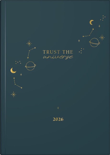 rido/idé 7021507026 | Buchkalender Young Line 2026 "Universe" | A5, Papier - 