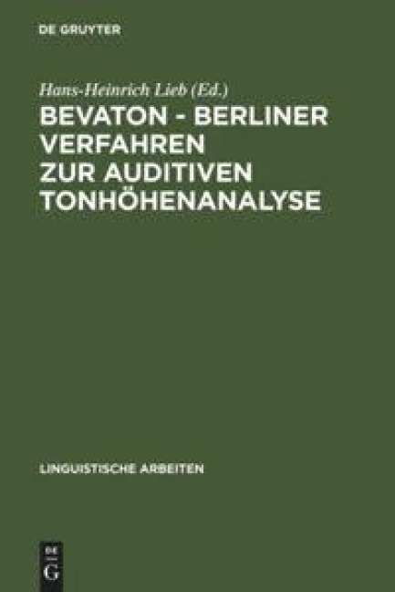 BEVATON - Berliner Verfahren zur auditiven Tonhöhenanalyse - 