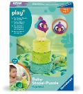 Ravensburger 4857 Play+ Baby-Stapel-Puzzle: Vogelnest, Montessori-Puzzle, Silikon, Saugnapf-Spielzeug für Baby ab 6 Monaten - 