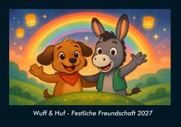 Cover-Bild zum Titel 'Wuff & Huf - Festliche Freundschaft 2027 Fotokalender DIN A4' von 'Tobias Schmitt, Kevin Heber'