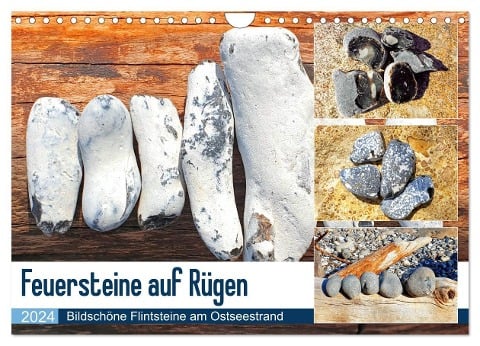 Feuersteine auf Rügen - Bildschöne Flintsteine am Ostseestrand (Wandkalender 2024 DIN A4 quer), CALVENDO Monatskalender - Michaela Schimmack
