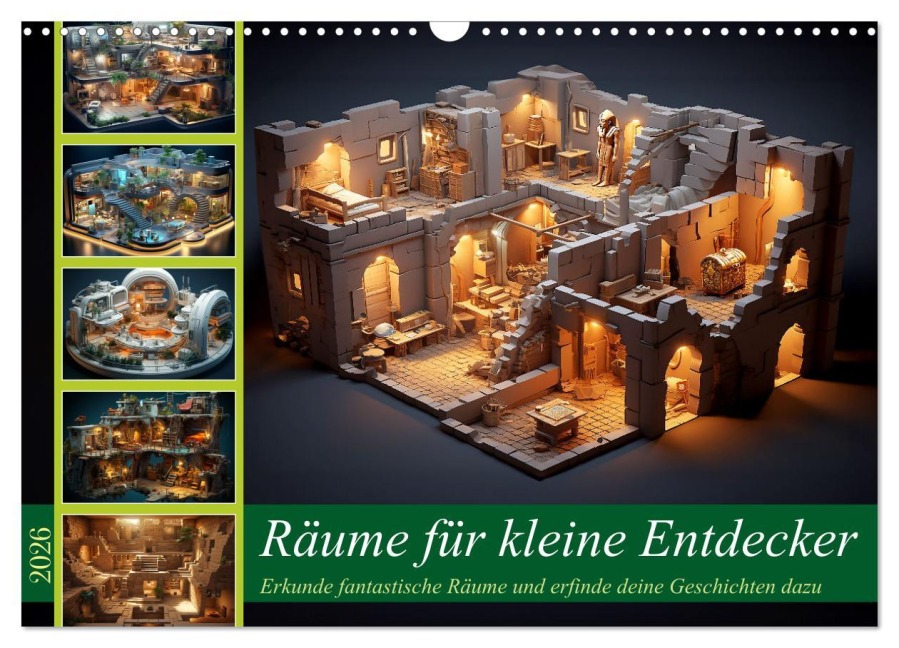 Räume für kleine Entdecker (Wandkalender 2026 DIN A3 quer), CALVENDO Monatskalender - Kerstin Waurick
