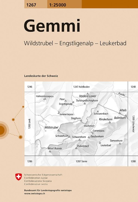 Swisstopo 1 : 25 000 Gemmi - 