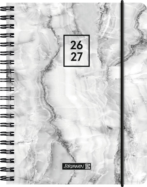 Schülerkalender 2026/2027 "Grey Marble" | A6, Kunststoff - 