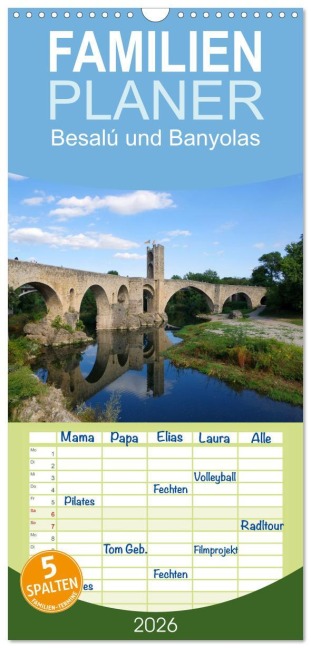 Familienplaner 2026 - Besalú und Banyolas mit 5 Spalten (Wandkalender, 21 x 45 cm) CALVENDO - Berthold Werner