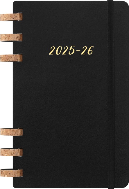 Moleskine 12 Monate Studienplaner mit Spiralbindung 2026, L/A5, Weicher Einband, Schwarz - 