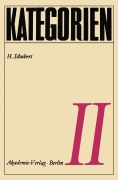 Cover-Bild zum Titel 'Kategorien II' von 'H. Schubert'