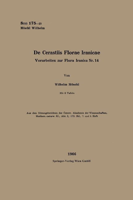 De Cerastiis Florae Iranicae - Wilhelm Möschl