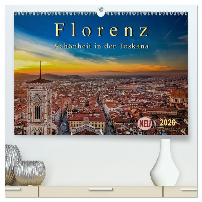 Florenz - Schönheit in der Toskana (hochwertiger Premium Wandkalender 2026 DIN A2 quer), Kunstdruck in Hochglanz - Peter Roder
