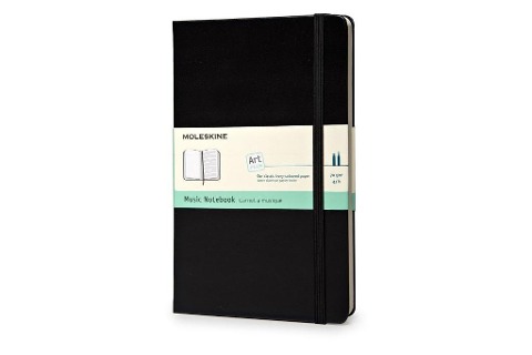 Moleskine Musiknotizbuch, L/A5, 70g-Papier, Hard Cover, Schwarz - 