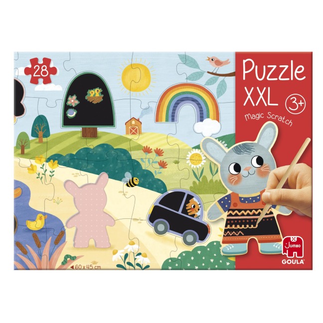 GOULA - XXL-Zauber-Kratz-Puzzle - 28 Teile - 