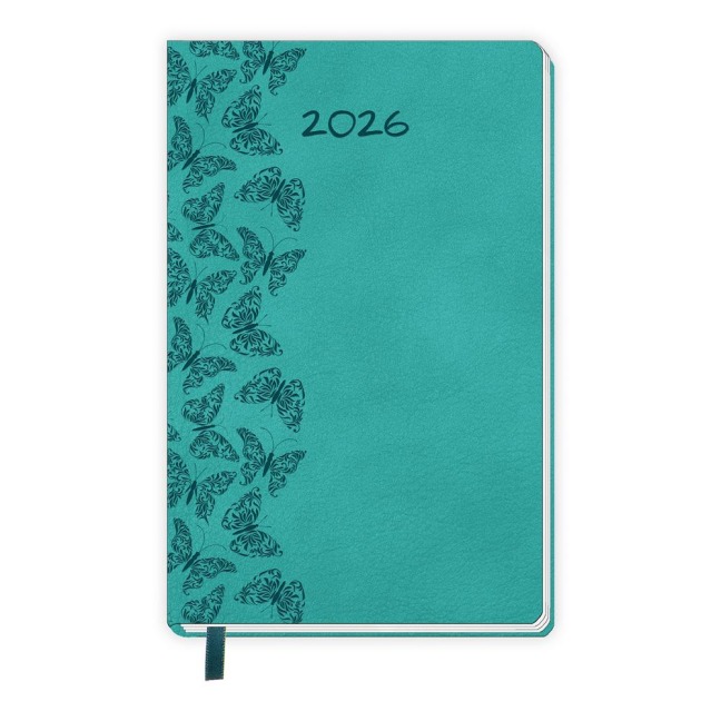 Trötsch Taschenkalender A6 Soft Touch Schmetterlinge 2026 - 