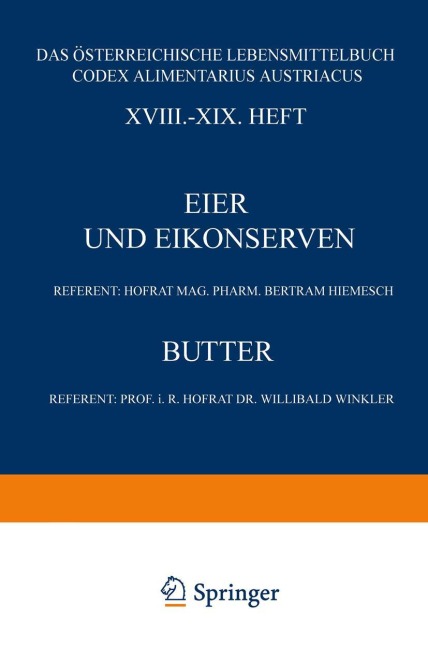 Eier und Eikonserven - Bertram Hiemesch, Willibald Winkler