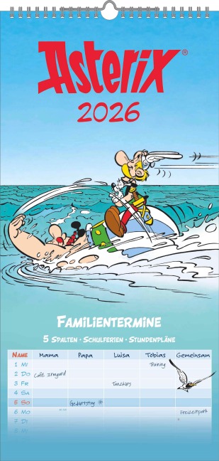 Asterix 2026 Familienplaner - Familien-Timer - Termin-Planer - Kids - Kinder-Kalender - Familien-Kalender - 22x45 - 