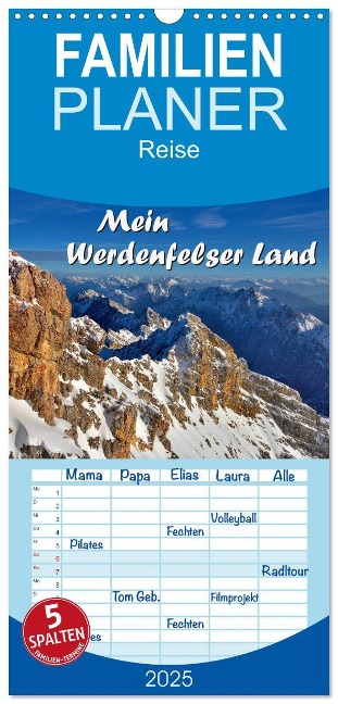 Familienplaner 2025 - Mein Werdenfelser Land mit 5 Spalten (Wandkalender, 21 x 45 cm) CALVENDO - Dieter-M. Wilczek