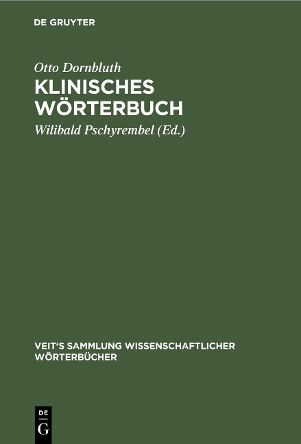 Klinisches Wörterbuch - Otto Dornbluth
