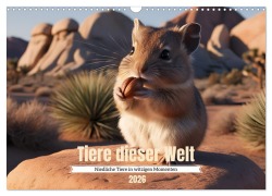 Tiere dieser Welt - Niedliche Tiere in witzigen Momenten (Wandkalender 2026 DIN A3 quer), CALVENDO Monatskalender - Melissa Blohm