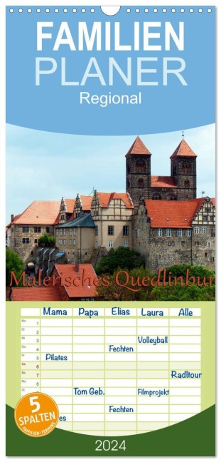 Familienplaner 2026 - Malerisches Quedlinburg mit 5 Spalten (Wandkalender, 21 x 45 cm) CALVENDO - Happyroger Happyroger