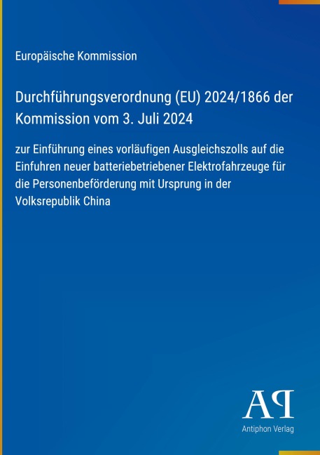 Durchführungsverordnung (EU) 2024/1866 der Kommission vom 3. Juli 2024 - Europäische Kommission