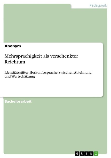 Mehrsprachigkeit als verschenkter Reichtum - Anonymous