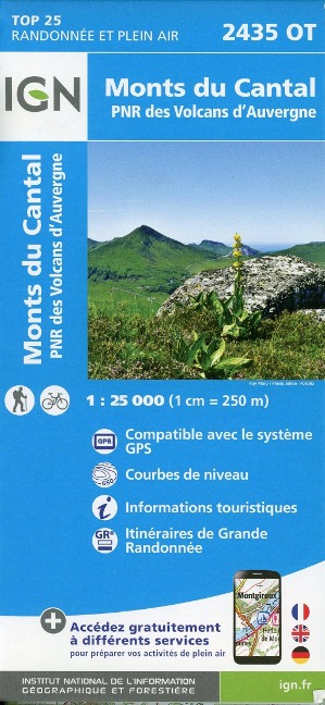 Monts du Cantal.PNR des Volcans d'Auvergne 1:25 000 - 