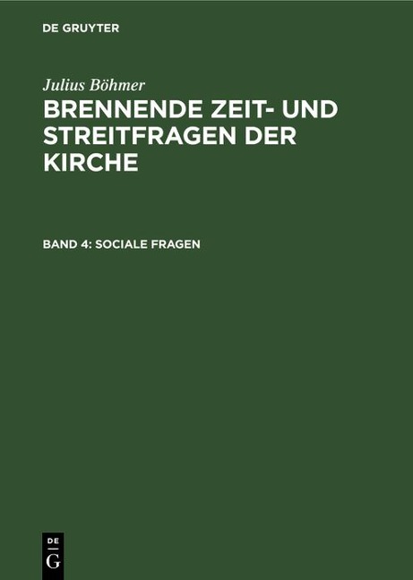 Sociale Fragen - Julius Böhmer