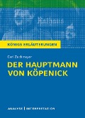 Cover-Bild zum Titel 'Der Hauptmann von Köpenick von Carl Zuckmayer.' von 'Carl Zuckmayer'
