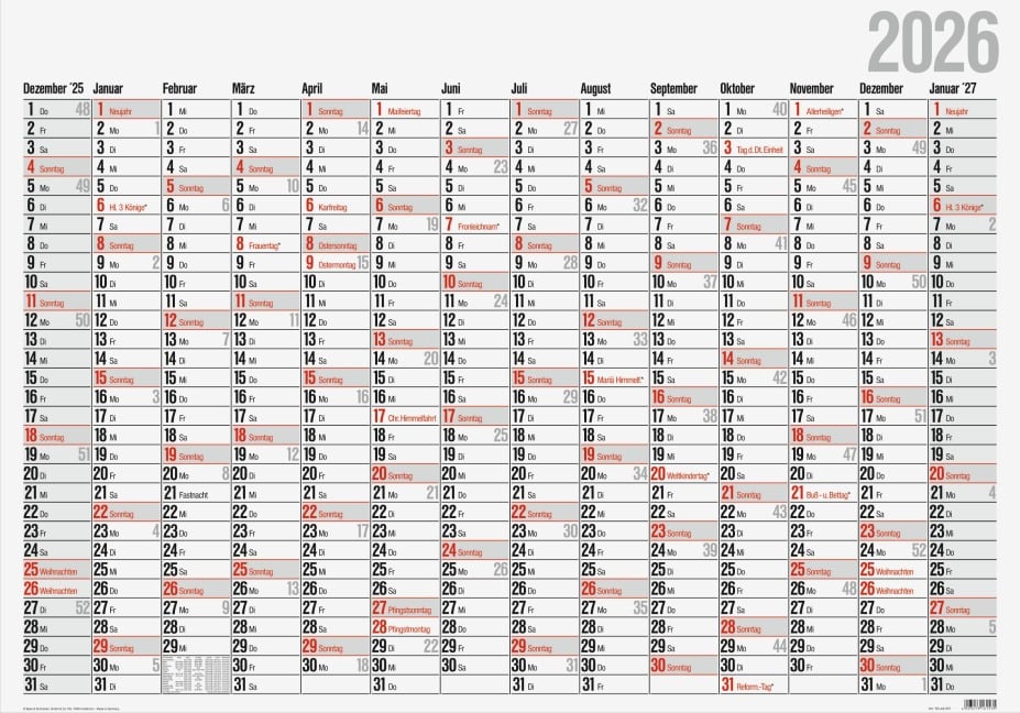 rido/idé 7033660006 | Plakatkalender Mod. Office I 2026 | 980×685 mm - 