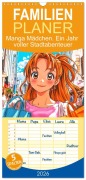 Familienplaner 2026 - Manga Mädchen. Ein Jahr voller Stadtabenteuer mit 5 Spalten (Wandkalender, 21 x 45 cm) CALVENDO - Rose Hurley