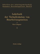 Cover-Bild zum Titel 'Lehrbuch der Vorkalkulation von Bearbeitungszeiten' von 'Kurt Hegner'