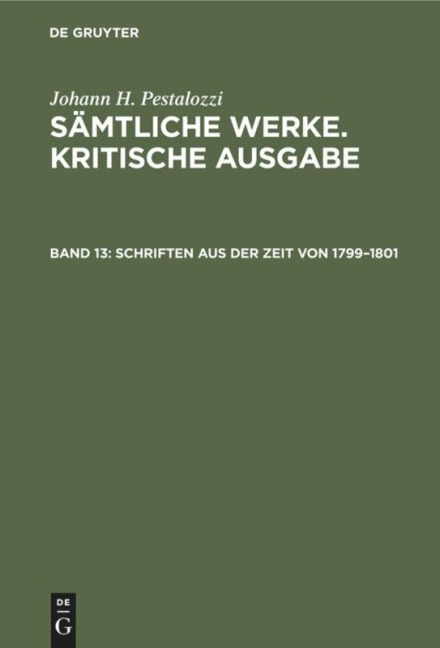 Schriften aus der Zeit von 1799-1801 - 