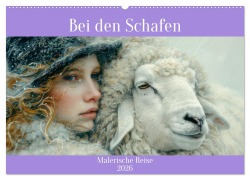 Cover-Bild zum Titel 'Bei den Schafen - Malerische Reise (Wandkalender 2026 DIN A2 quer), CALVENDO Monatskalender' von 'Liselotte Brunner-Klaus'