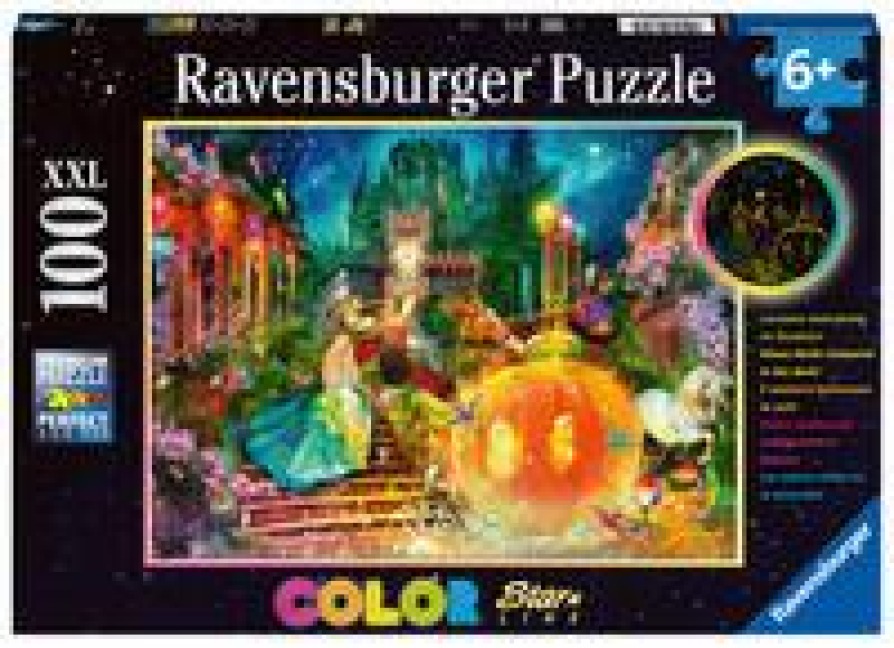 Ravensburger Kinderpuzzle - 13357 Tanz um Mitternacht - dreifarbiges Leuchtpuzzle für Kinder ab 6 Jahren, mit 100 Teilen im XXL-Format, Leuchtet im Dunkeln - 