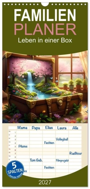 Familienplaner 2027 - Leben in einer Box mit 5 Spalten (Wandkalender, 21 x 45 cm) CALVENDO - Liam Blue