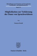 Cover-Bild zum Titel 'Möglichkeiten zur Verkürzung der Dauer von Spruchverfahren' von 'Dominic Herold'