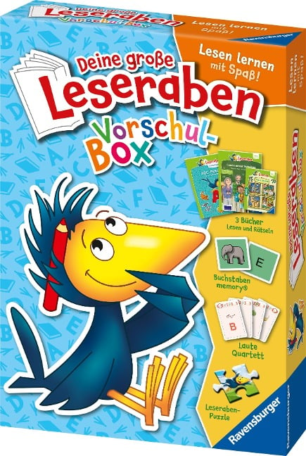 Deine große Leseraben Vorschul-Box - lesen lernen mit Spaß - Erstlesebücher, Spiele, Sticker und vieles mehr - 