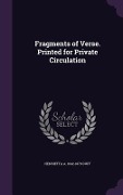 Cover-Bild zum Titel 'Fragments of Verse. Printed for Private Circulation' von 'Henrietta a Duff'