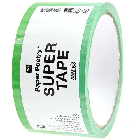 Paketklebeband Türkis / Neongrün, 5 cm x 32 m - 
