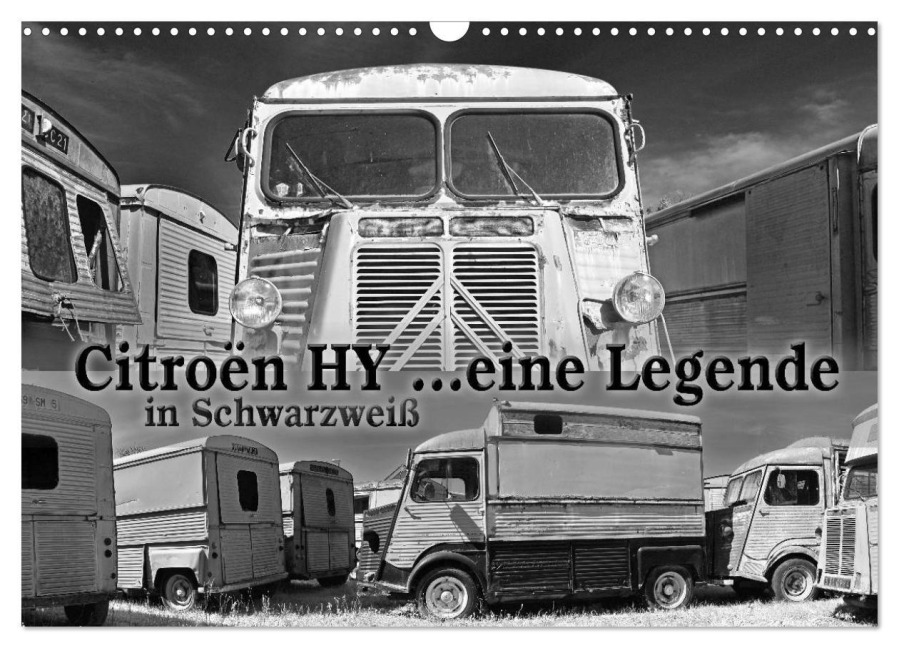 Citroën HY eine Legende in Schwarzweiß (Wandkalender 2027 DIN A3 quer), CALVENDO Monatskalender - Ingo Laue